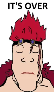 markiplier soyjak, its over, anime, closed eyes, closed mouth, eustass kid, glasses, hair, its over (phrase), open mouth