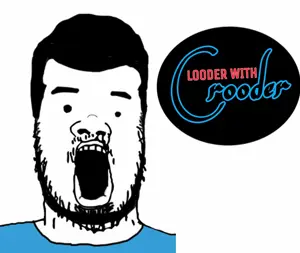 a24 slowburn soyjak, beard, clothes, crowder, glasses, hair, mustache, open mouth, soyjak, text