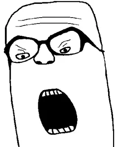 squareboy, unknown, angry, glasses, open mouth, soyjak