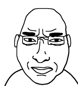 chudjak, unknown, 1soyjak, bald, bushy eyebrows, chud, closed mouth, ear, eyebrows, glasses