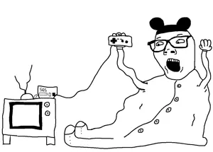 unknown, arm, clothes, disney, fat, full body, gamer, glasses, hands, hands up