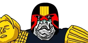 sidson, 2000ad, closed mouth, clothes, judge dredd, soyjak, stubble