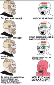 yes chad, soyak, bloodshot eyes, crying, glasses, open mouth, pansexual, soyjak, stubble, text