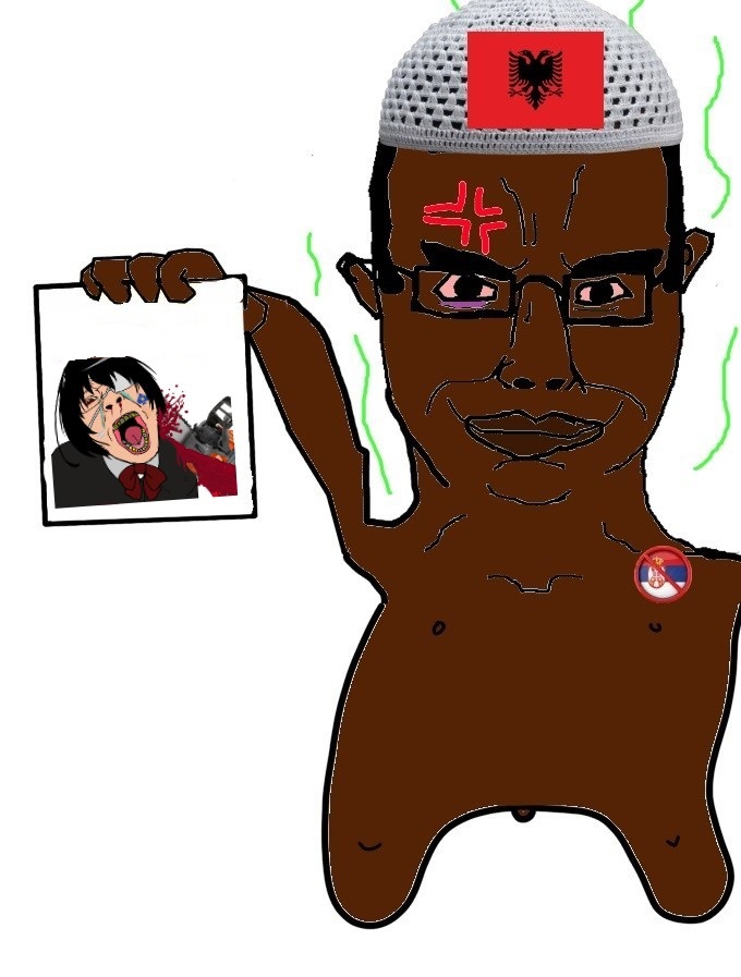 bernd, chudjak, chainsaw bernd, chudjak front, 2soyjaks, albania, anger mark, black skin, bleeding wound, blood