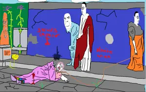 bernd, chudjak, cobson, feraljak, impish soyak ears, ancient, angry, blood, bloodshot eyes, classical art parody