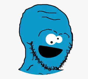 soyak, blue skin, cookiengineer, open mouth, sneedacity, soyjak, stubble, technology
