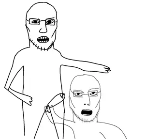 jasonjak, 2soyjaks, arm, glasses, hands, open mouth, penis, redraw, stubble