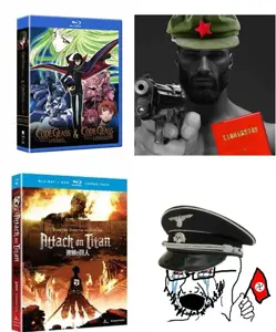 gigachad, cryboy soyjak, angry, anime, bloodshot eyes, clothes, communism, crying, glasses, gun