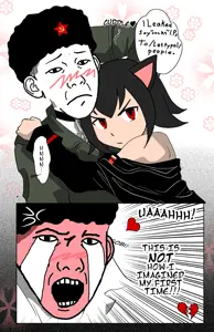 alunya, kuzjak, anger mark, blush, closed mouth, clothes, crying, ear, frown, hair