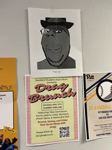 don turtelli, gapejak, wholesome soyjak, colorjak, advertisement, barneyfag, closed mouth, clothes, college, glasses
