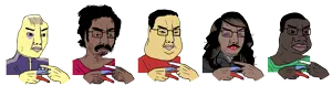 chudjak, angry, arm, asian, black eye, black skin, brics, brown skin, bushy eyebrows, closed eyes