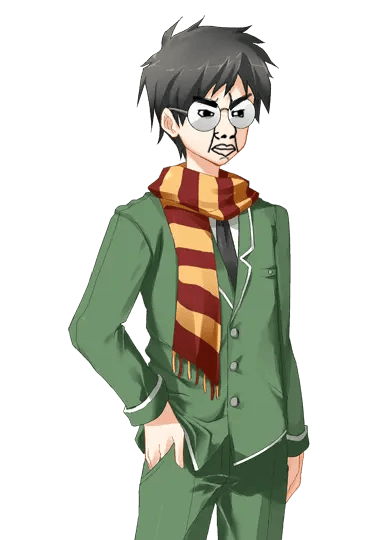 chudjak, angry, anime, arm, closed mouth, clothes, ear, glasses, hair, hands