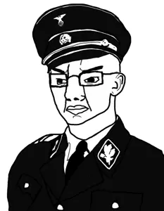 chudjak, chud, closed mouth, clothes, ear, glasses, hat, heinrich himmler, nazi germany, nazism