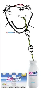 impish soyak ears, impdrink, actimel, bottle, closed mouth, denmark, drinking, drinking straw, ear, hands