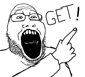 markiplier soyjak2, arm, get, glasses, hands, meta, open mouth, pointing, soybooru, soyjak