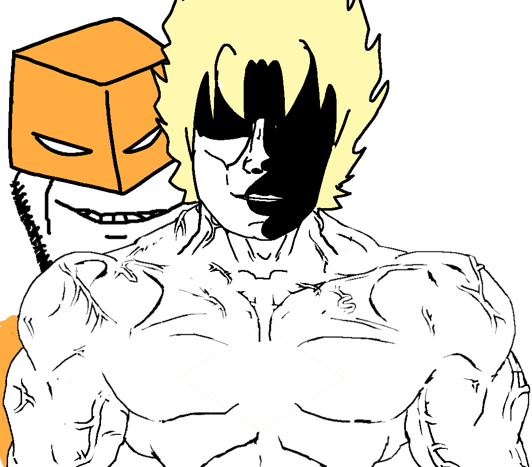 dio brando, the world, chudjak, impish soyak ears, chudjak front, muscular chud, 2soyjaks, anime, blonde hair, buff