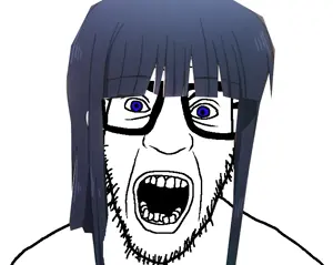 nerdjak, anime, blue eyes, glasses, hair, mahouka koukou no rettousei, open mouth, shiba miyuki, soyjak, stubble