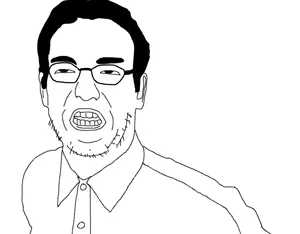 unknown, clothes, ear, filthy frank, glasses, hair, open mouth, soyjak, stubble