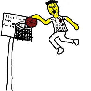 unknown, basketball, chang can dunk, clothes, full body, hair, heart, i love, open mouth, soyjak