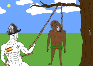 bernd, chudjak, hanging troonjak, troonjak, 2soyjaks, ack, arm, blood, bloodshot eyes, brown skin