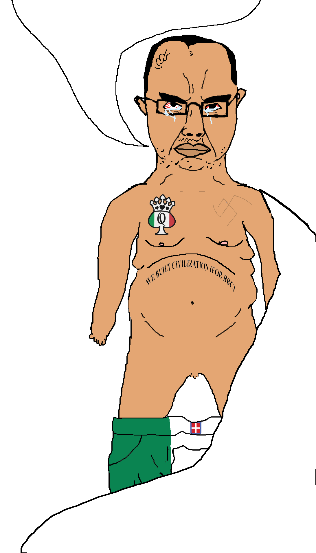chudjak, chudjak front, obsessedchud, balding, brown skin, crying, fascism, fat, flag, glasses