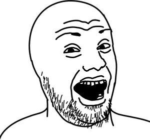 unknown, ben shapiro, open mouth, soyjak, stubble