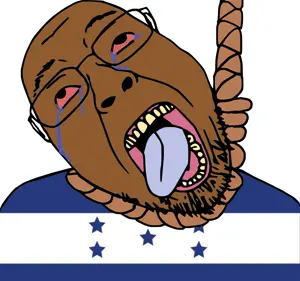 bernd, hanging troonjak, troonjak, ack, bloodshot eyes, brown skin, country, crying, flag, glasses