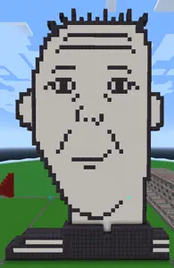 kuzjak, april fools build competition, closed mouth, clothes, ear, hair, smile, soyjak, track suit, video game