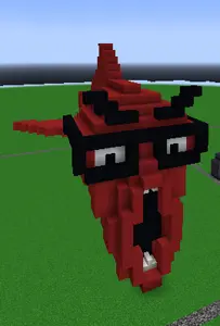soyak, angry, animal, april fools build competition, fish, glasses, open mouth, soyjak, video game, minecraft
