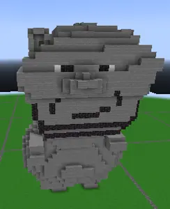 impish soyak ears, april fools build competition, dancing swede, ear, smile, soyjak, stone, video game, minecraft