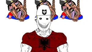 bernd, chudjak, brunetto, chudjak front, muscular chud, 4soyjaks, albania, bloodshot eyes, crying, flag