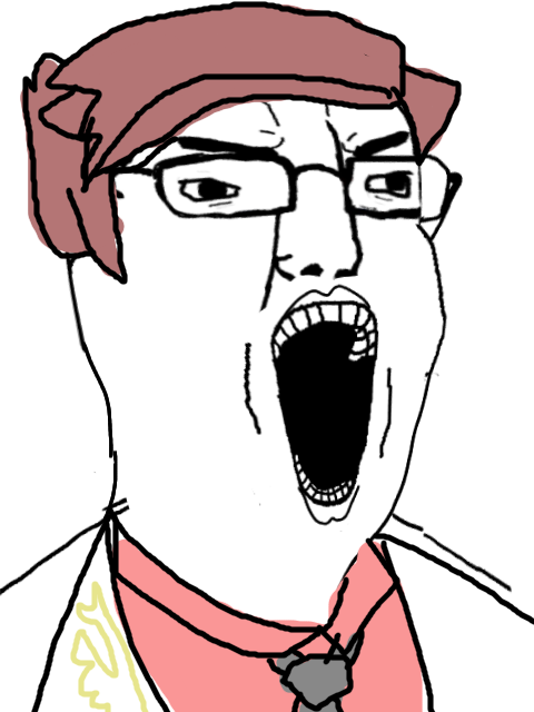 battler ushiromiya, chudjak, yellcel, angry, anime, clothes, glasses, hair, open mouth, red hair