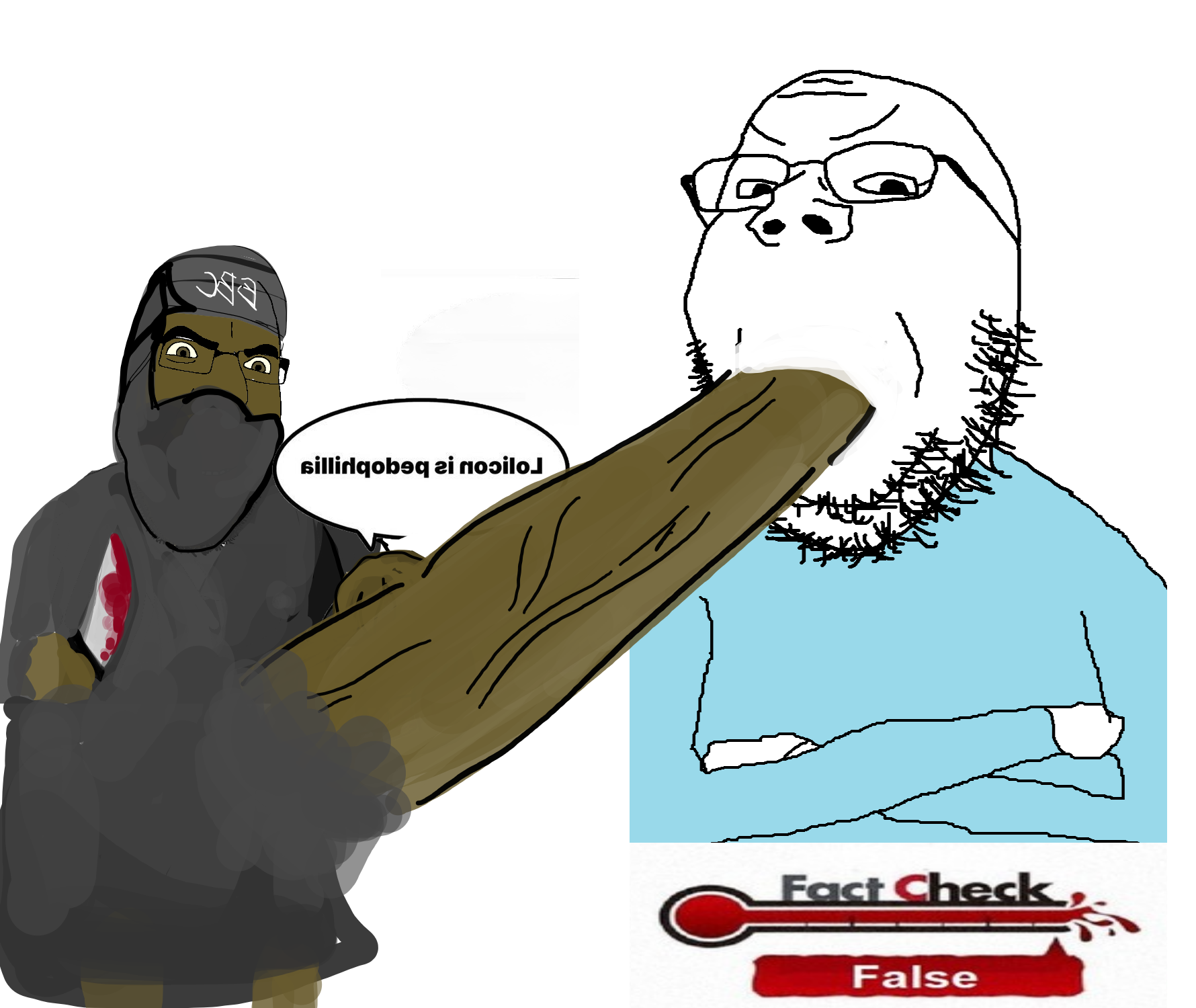 cobson, gapejak, 2soyjaks, arm, bbc, black shirt, black skin, blood, blowjob, brown eyes