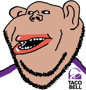 impish soyak ears, impish amerimutt, amerimutt, brown skin, clothes, ear, open mouth, soyjak, stubble, taco