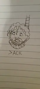 unknown, ack, cleavage, hair, hanging, kleki, mustache, open mouth, redraw, rope