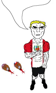 bernd, chudjak, chudjak front, unbotheredchud, 3soyjaks, arm, blonde hair, blood, bloodshot eyes, brown skin