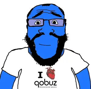 markiplier soyjak, science lover, arm, beard, blue, blue skin, calm, closed mouth, clothes, glasses