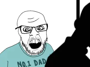 feraljak, kuzjak, feraljak (crazed), 2soyjaks, angry, clothes, crazed, father, glasses, mustache
