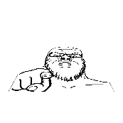 a24 slowburn soyjak, angry, animated, arm, closed mouth, frown, glasses, looking at you, pointing, pointing at viewer