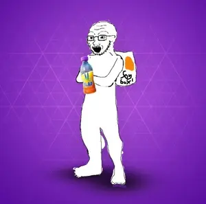 soyak, fortnite, full body, glasses, open mouth, soyjak, stubble