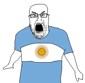 cwcjak, angry, argentina, chris-chan, clothes, flag, glasses, mustache, open mouth, stubble