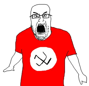 cwcjak, angry, chris-chan, clothes, glasses, mustache, nazism, open mouth, stubble, swastika