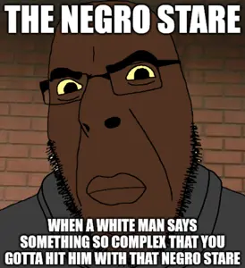 george floyd, cobson, saint floyd, angry, black skin, brown eyes, closed mouth, clothes, glasses, hoodie
