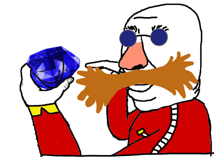 dr. eggman, holdjak, impish soyak ears, 2soyjaks, arm, chaos emerald, closed mouth, clothes, ear, gem