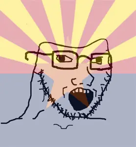 soyak, arizona, brainless, country, flag, glasses, open mouth, soyjak, star (symbol), stubble