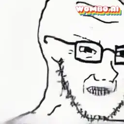 soyak, animated, concerned, glasses, gritting teeth, music, sound, soyjak, stubble, video