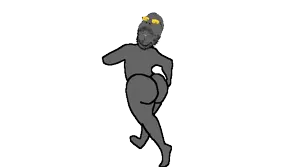 gapejak, animanstudios, animated, ass, closed mouth, glasses, gray skin, smile, soot colors, soyjak
