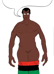 chudjak, bwc chud, chudjak front, tbp chud, brown skin, buff, glasses, looking at you, penis, speech bubble