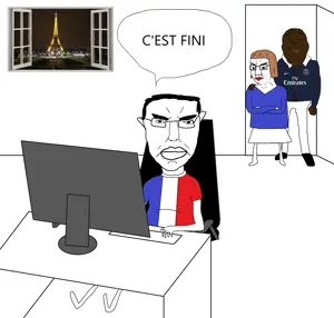 alicia, chudjak, chudjak front, you don't understand, 3soyjaks, angry, black skin, closed mouth, computer, desktop