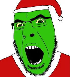 grinch, cobson, angry, christmas, clothes, glasses, green eyes, green skin, hat, open mouth
